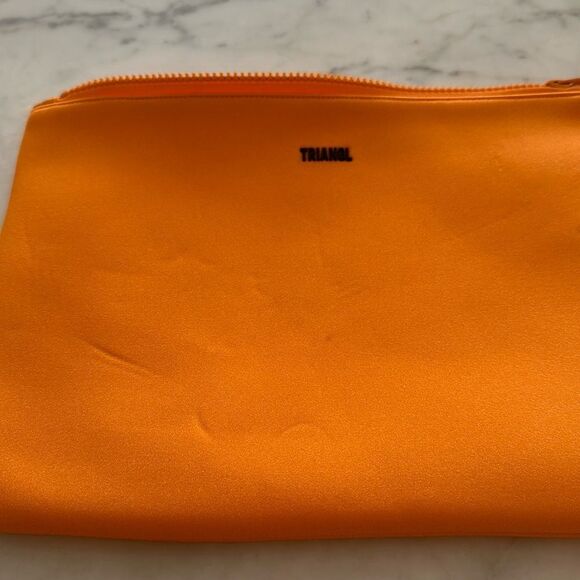 TRIANGL NEOPRENE Swim Travel or Makeup Bag ORANGE NEW - Picture 4 of 5
